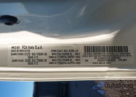 2016 Ram Promaster City Tradesman from USA, damaged, VIN ZFBERFAT7G6B50630